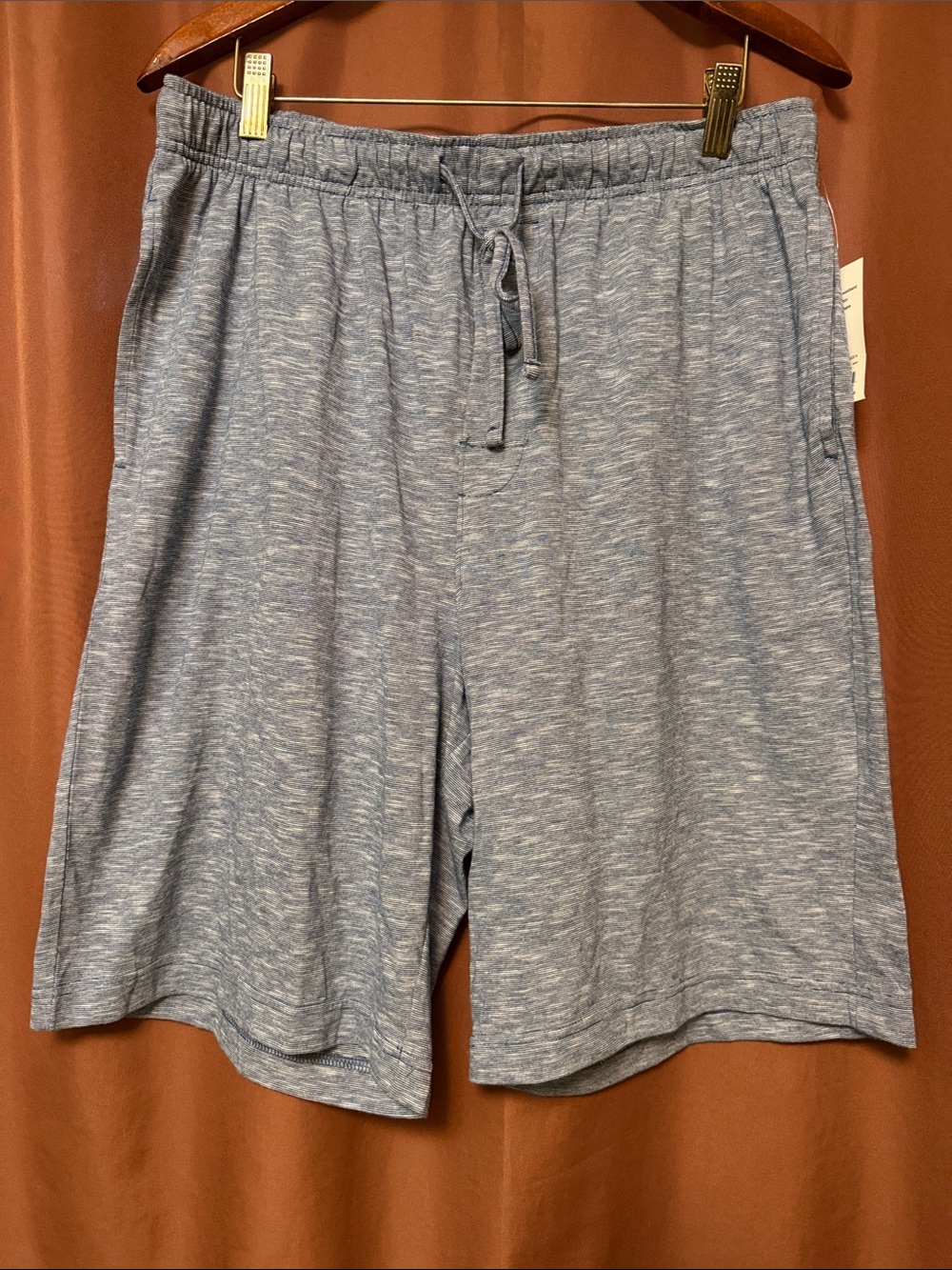 croft & barrow Heathered Light Blue Drawstring Sleep Shorts